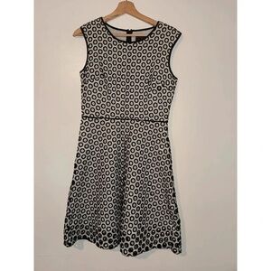 SHEIN Black and White Geometric Midi Dress